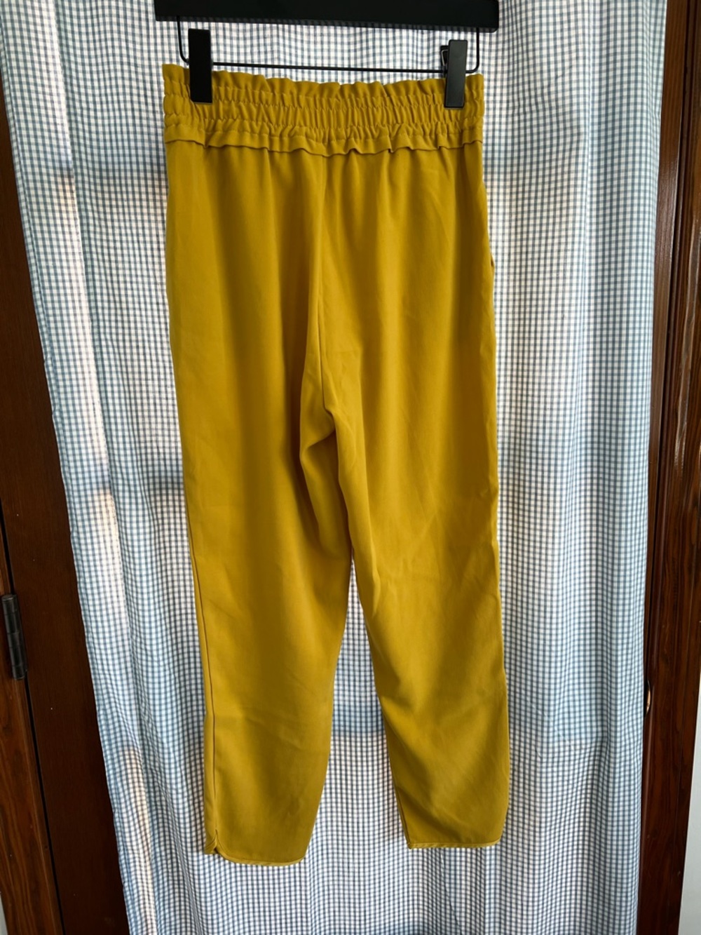 Zara Mustard Drawstring Paperbag Waist Track Pants - Picture 3 of 6